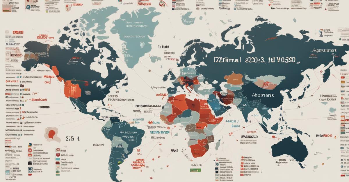 Mapa świata z zaznaczonymi krajami i ich numerami kierunkowymi, m.in. Nowa Zelandia (+64), Chiny (+86), Afganistan (+93), Albania (+355), USA/Kanada (+1), Portugalia (+351), Szwajcaria (+41) i Turcja (+90).